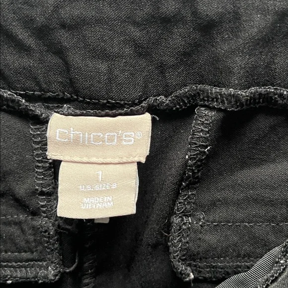 Chico's Elegant Black Pull on Capri Women’s Pants - 1(M) - Picture 5 of 12